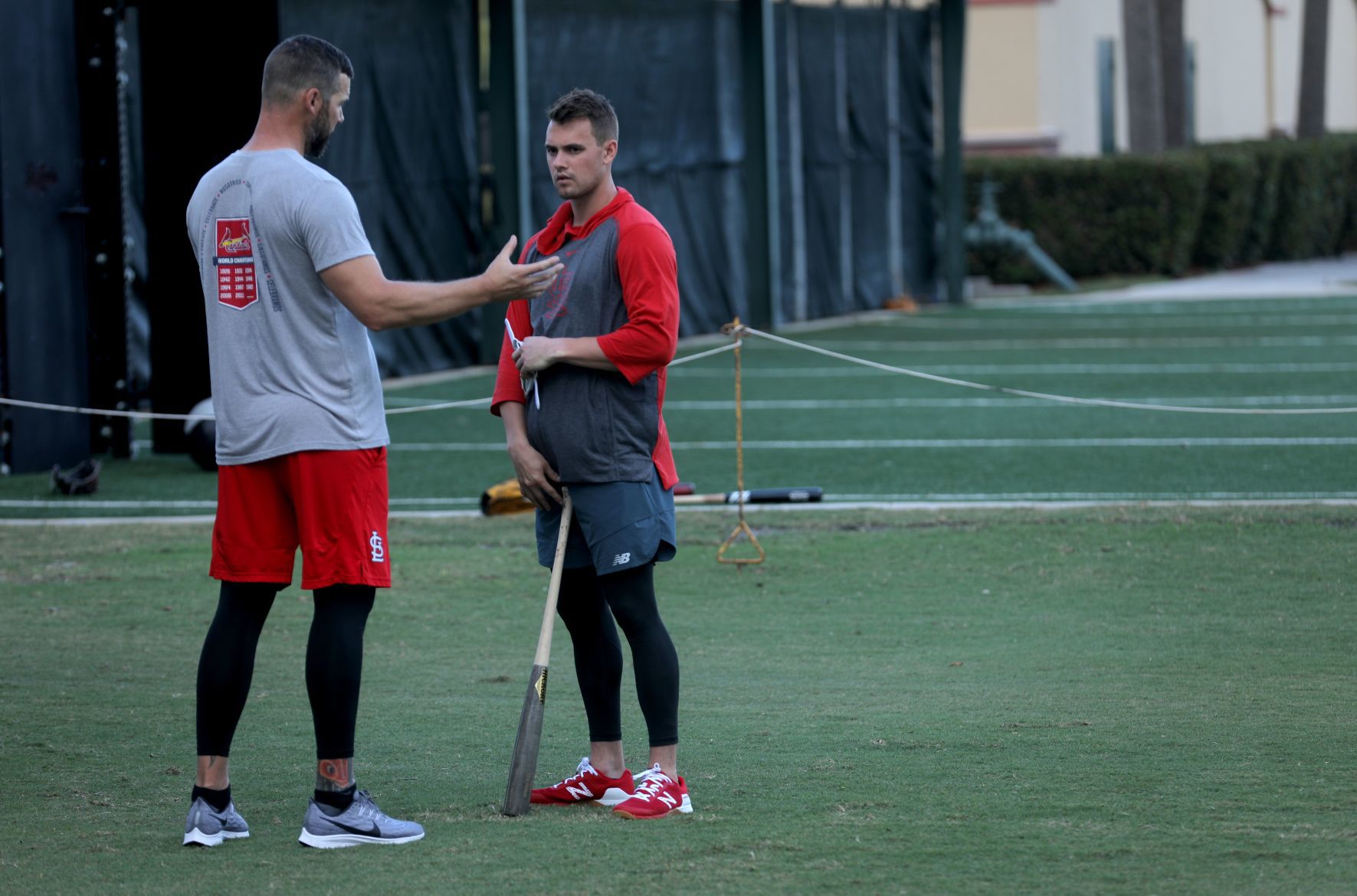 Rain shows during Saturday workout at Spring Training